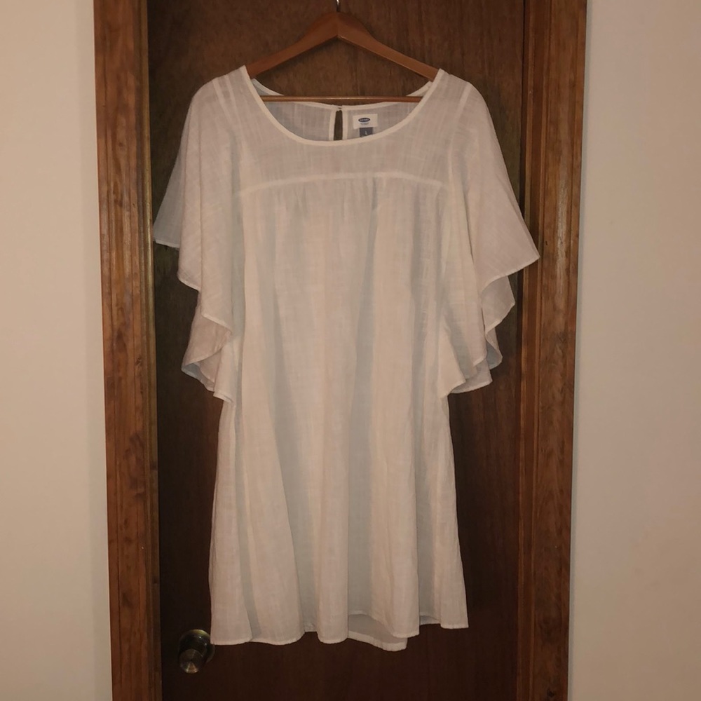 Old Navy White Linen Dress, lined